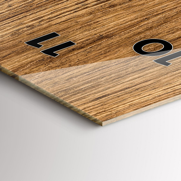 Ceas vertical de perete din sticlă Lemn deschis