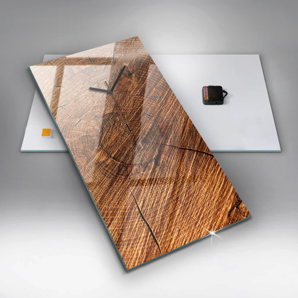 Ceas vertical de perete din sticlă Lemn decorativ