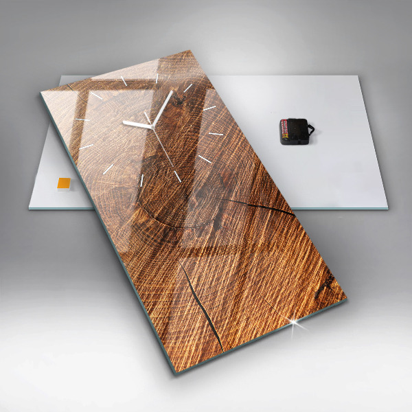 Ceas vertical de perete din sticlă Lemn decorativ