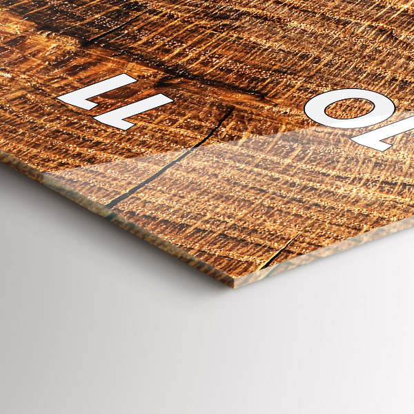 Ceas vertical de perete din sticlă Lemn decorativ