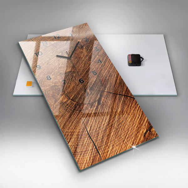 Ceas vertical de perete din sticlă Lemn decorativ