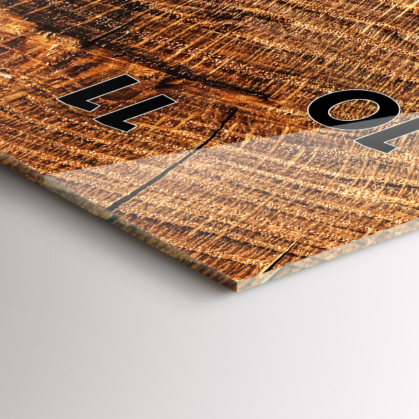 Ceas vertical de perete din sticlă Lemn decorativ