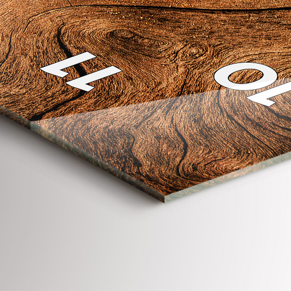 Ceas vertical de perete din sticlă Lemn vechi