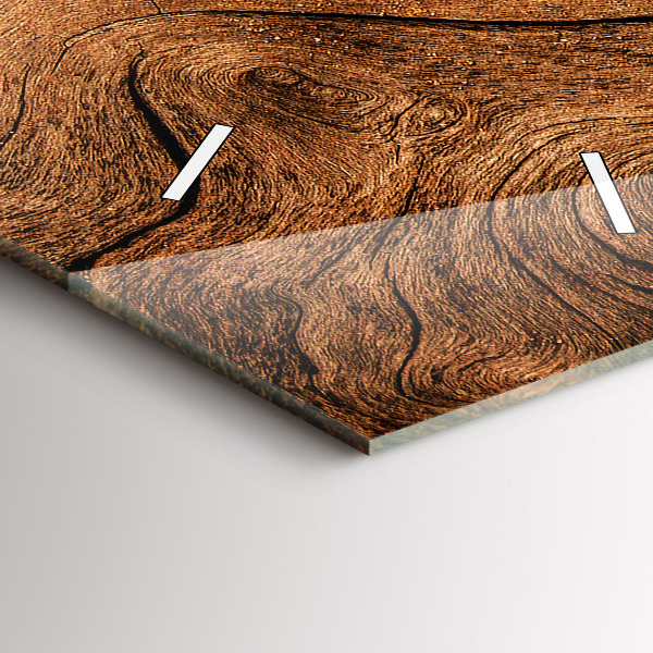 Ceas vertical de perete din sticlă Lemn vechi