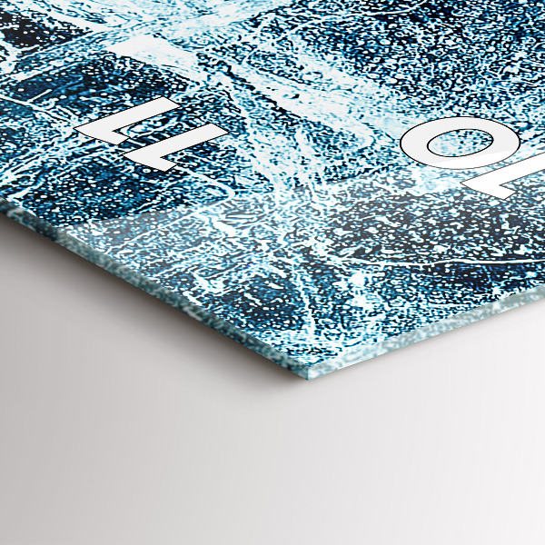 Ceas vertical de perete din sticlă Perete înghețat