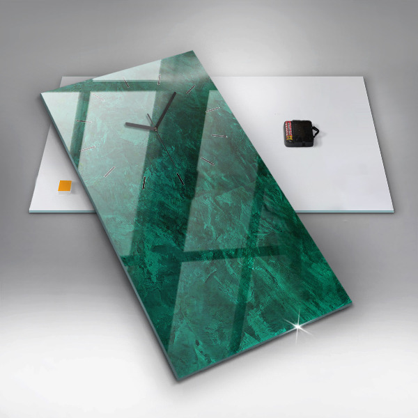 Ceas vertical de perete din sticlă Perete de smarald