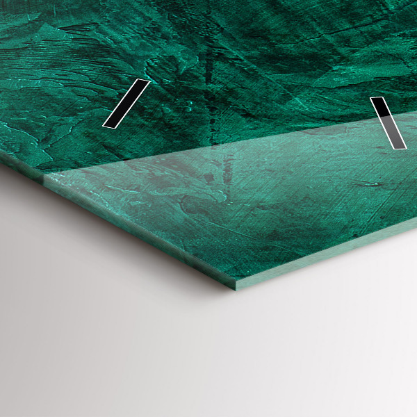 Ceas vertical de perete din sticlă Perete de smarald