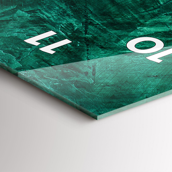 Ceas vertical de perete din sticlă Perete de smarald