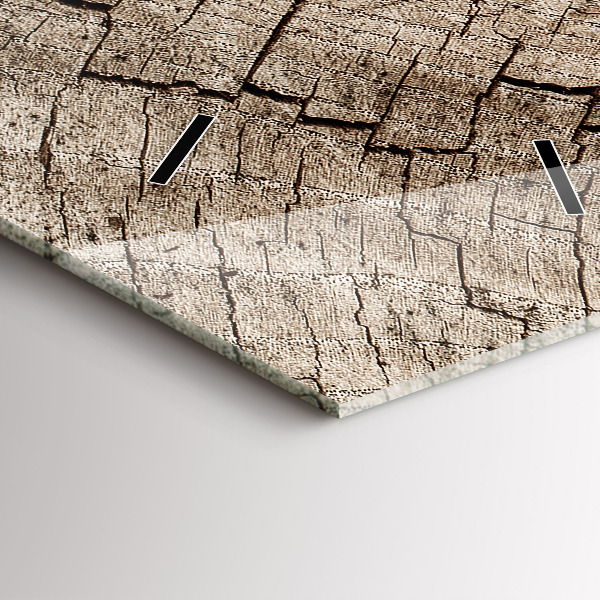 Ceas vertical de perete din sticlă ciot de lemn vechi