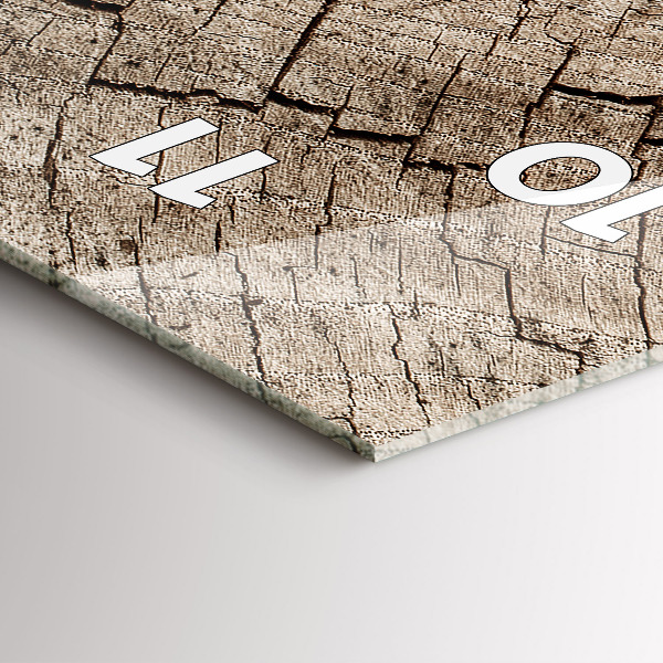 Ceas vertical de perete din sticlă ciot de lemn vechi