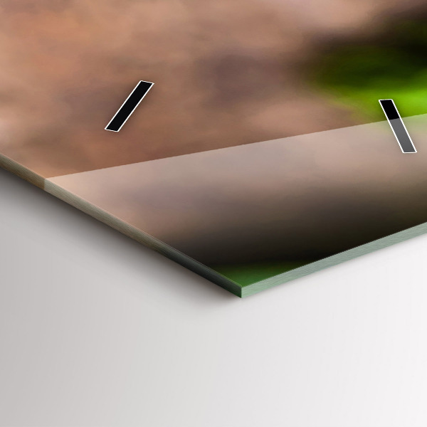 Ceas vertical de perete din sticlă frunze de busuioc