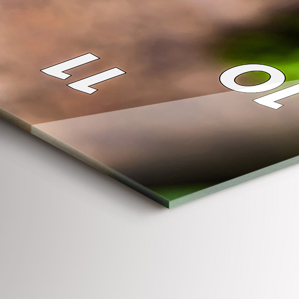 Ceas vertical de perete din sticlă frunze de busuioc