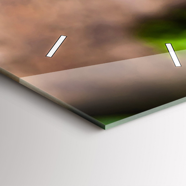 Ceas vertical de perete din sticlă frunze de busuioc