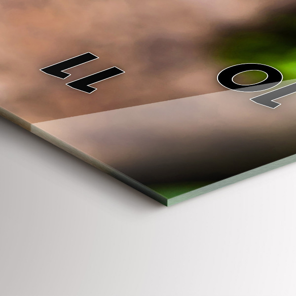 Ceas vertical de perete din sticlă frunze de busuioc