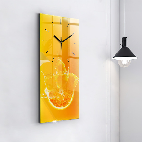 Ceas vertical de perete din sticlă Portocale