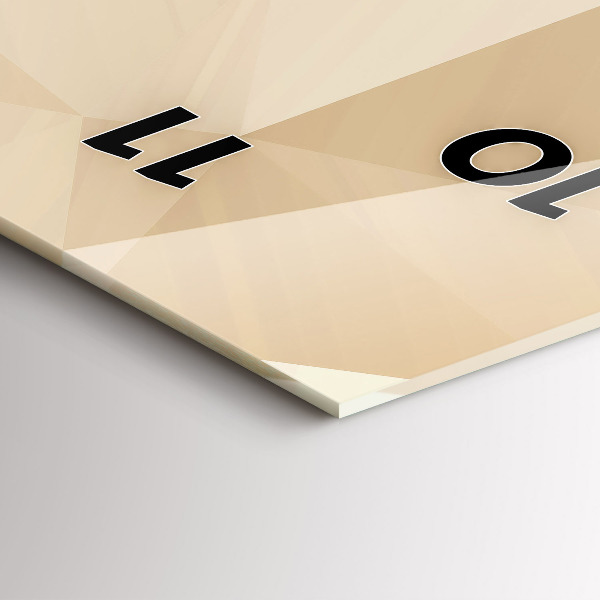 Ceas vertical de perete din sticlă Abstracția triunghiurilor