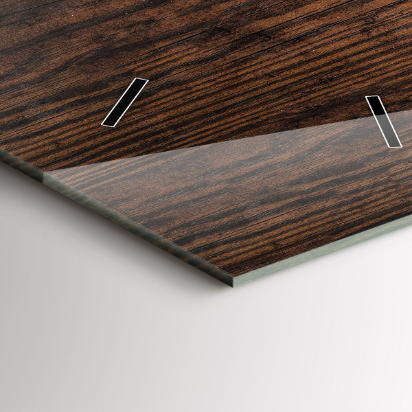 Ceas vertical de perete din sticlă Lemn vechi