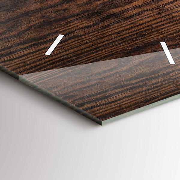 Ceas vertical de perete din sticlă Lemn vechi