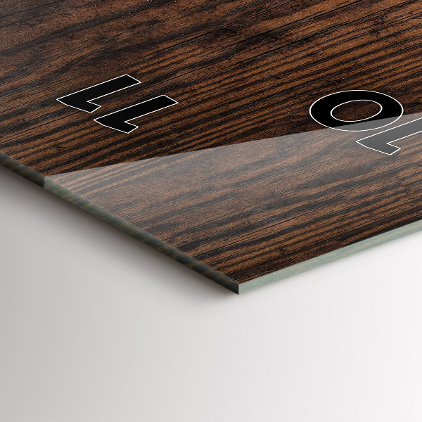 Ceas vertical de perete din sticlă Lemn vechi