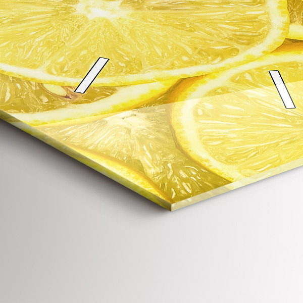 Ceas vertical de perete din sticlă Felii de lamaie