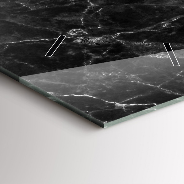 Ceas vertical de perete din sticlă Marmură închisă