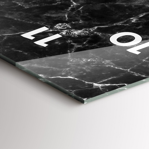 Ceas vertical de perete din sticlă Marmură închisă