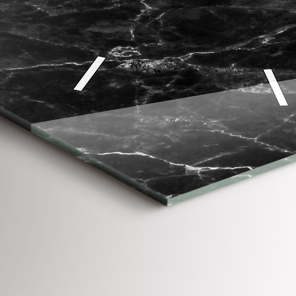 Ceas vertical de perete din sticlă Marmură închisă