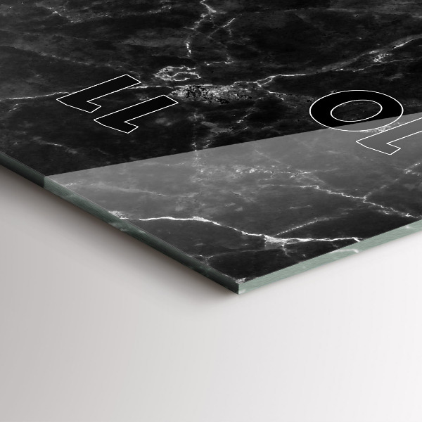 Ceas vertical de perete din sticlă Marmură închisă