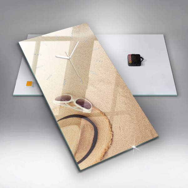 Ceas vertical de perete din sticlă Abstracția aurie