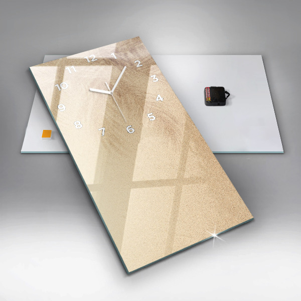 Ceas vertical de perete din sticlă Abstracția aurie