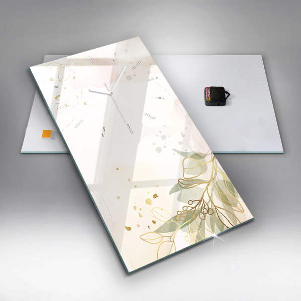 Ceas vertical de perete din sticlă Abstracția pastelului