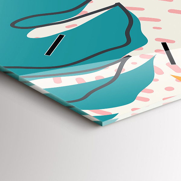 Ceas vertical de perete din sticlă Plante hawaiene