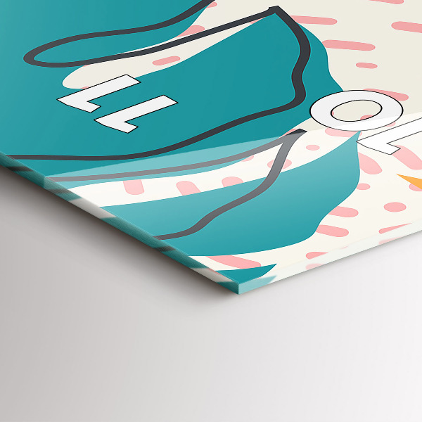 Ceas vertical de perete din sticlă Plante hawaiene