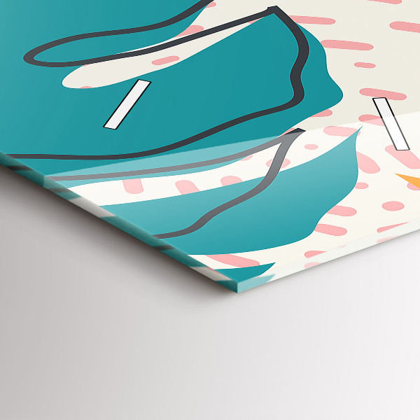 Ceas vertical de perete din sticlă Plante hawaiene