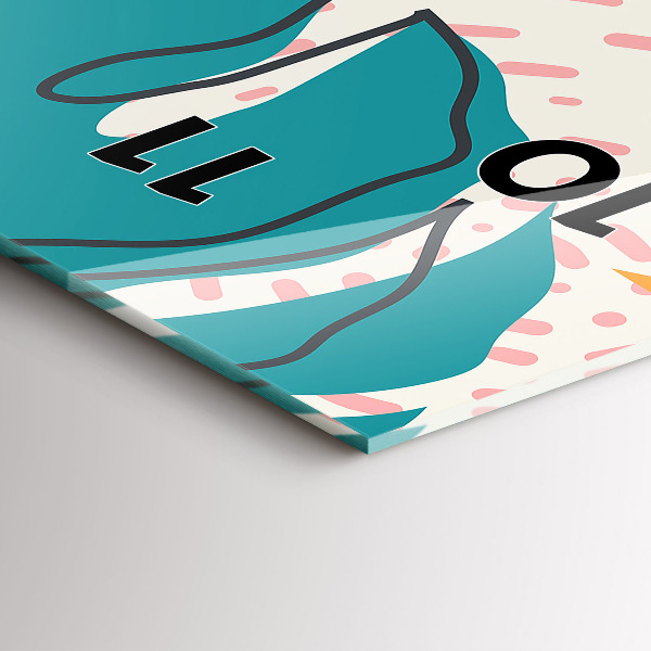 Ceas vertical de perete din sticlă Plante hawaiene