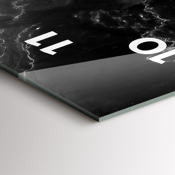 Ceas vertical de perete din sticlă Marmură neagră