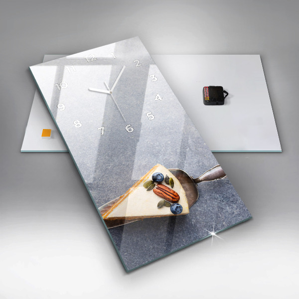 Ceas vertical de perete din sticlă O bucată de tort