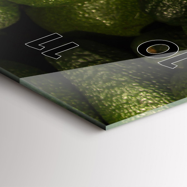 Ceas vertical de perete din sticlă Avocado