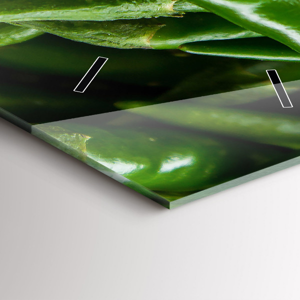 Ceas vertical de perete din sticlă Ardei verde