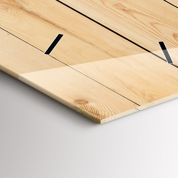 Ceas vertical de perete din sticlă Scânduri de lemn