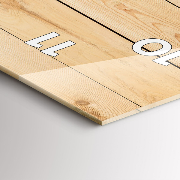 Ceas vertical de perete din sticlă Scânduri de lemn