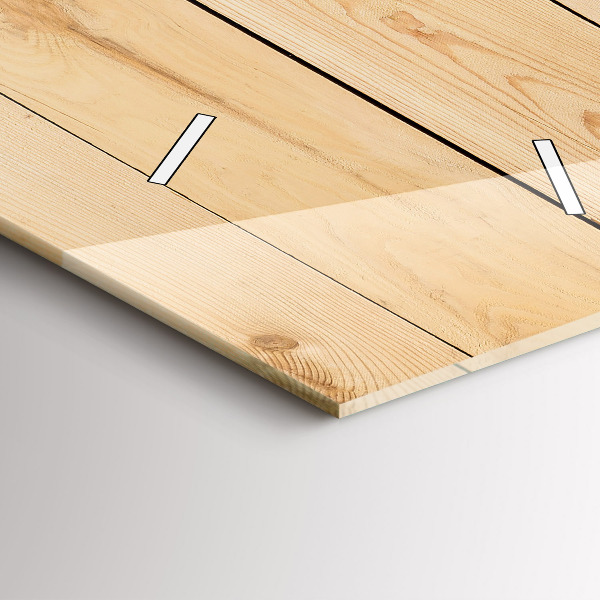 Ceas vertical de perete din sticlă Scânduri de lemn