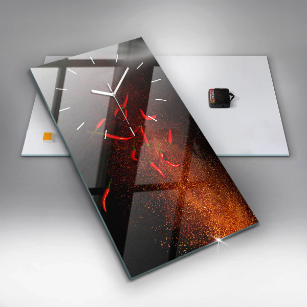 Ceas vertical de perete din sticlă Ardei iute