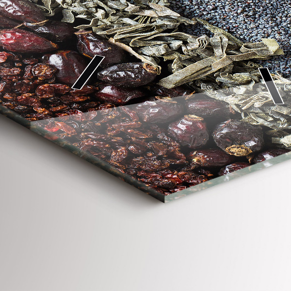 Ceas vertical de perete din sticlă Rânduri de condimente