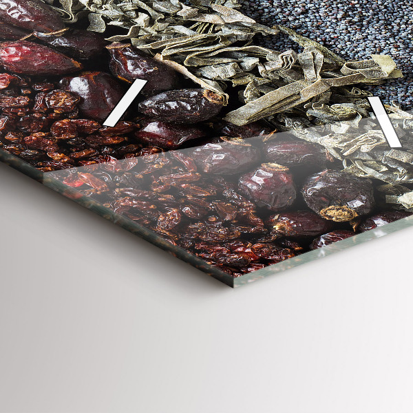 Ceas vertical de perete din sticlă Rânduri de condimente