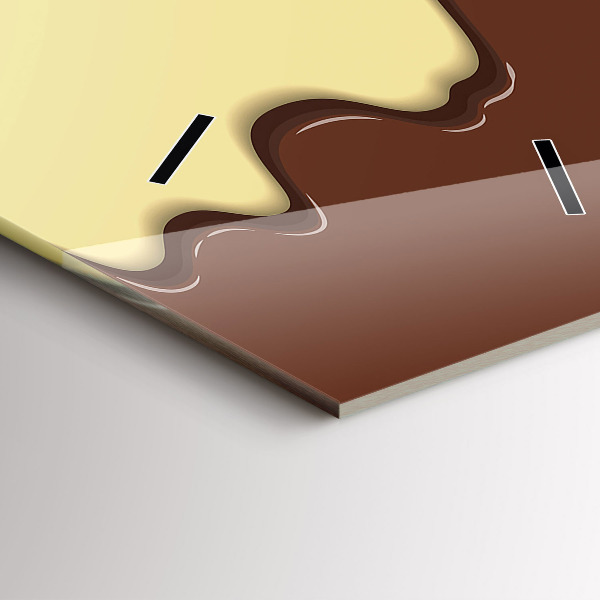 Ceas vertical de perete din sticlă Vafe si inghetata