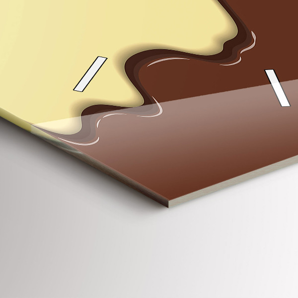 Ceas vertical de perete din sticlă Vafe si inghetata