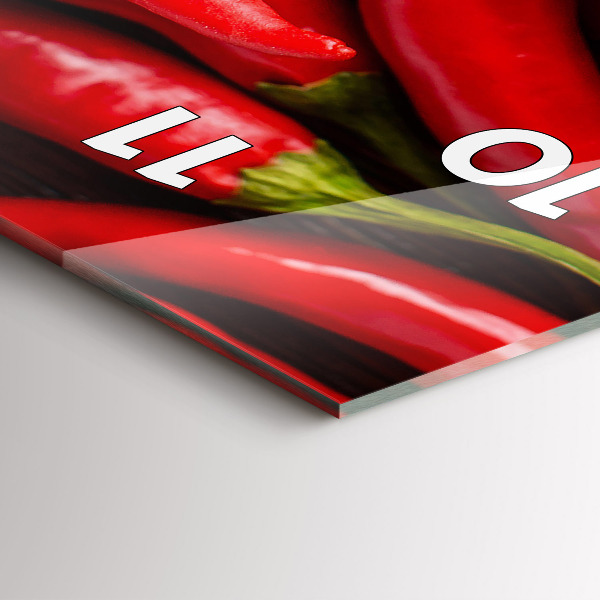 Ceas vertical de perete din sticlă Ardei iute