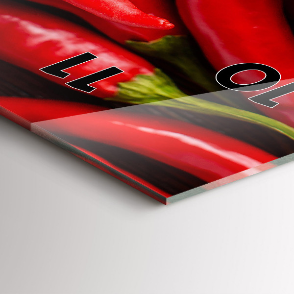 Ceas vertical de perete din sticlă Ardei iute