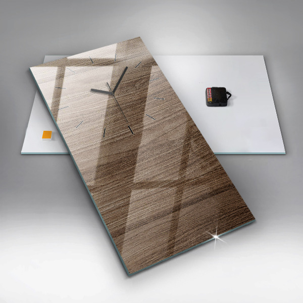 Ceas vertical de perete din sticlă Lemn închis la culoare